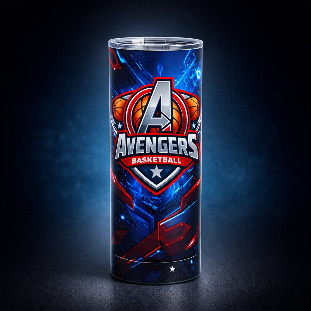 20 oz Avengers Basketball Tumbler